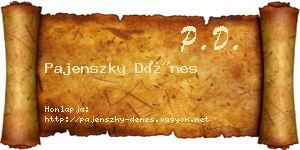 Pajenszky Dénes névjegykártya
